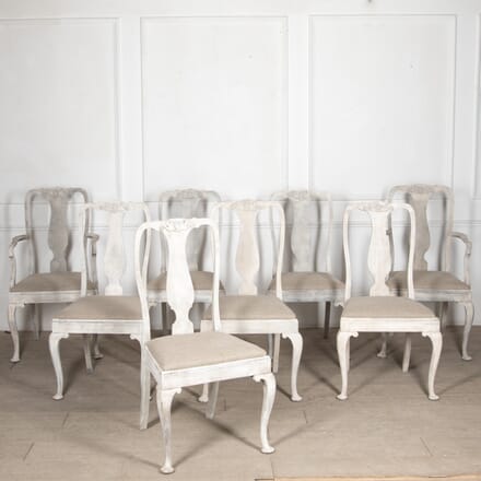 Set of Eight 20th Century Gustavian Style Dining Chairs CD8428360