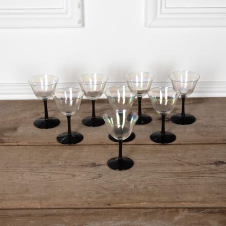 Set of Eight Art Deco Iridescent Cocktail Glasses DA5830623