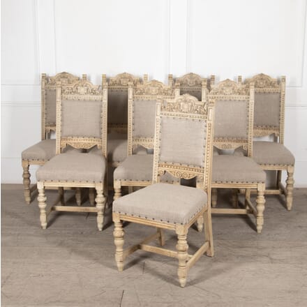 Set of Eight Bleached Oak Dining Chairs CD8427889