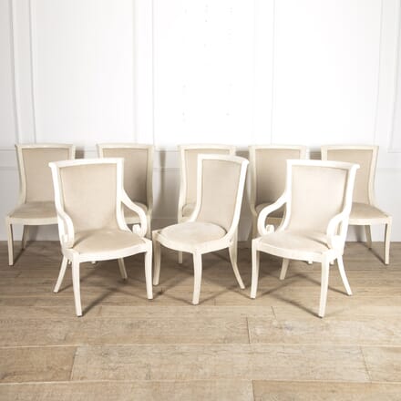 Set Of Eight Bone Veneered Dining Chairs CD0116439