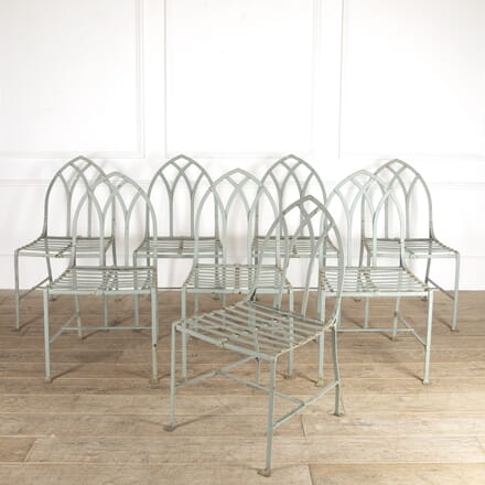Set of Eight Gothic Iron Garden Chairs DA0914396