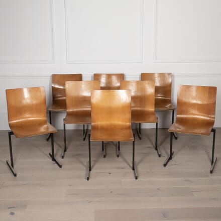 Set of Eight Mid-Century Niels Larsen Stacking Chairs CD7831859