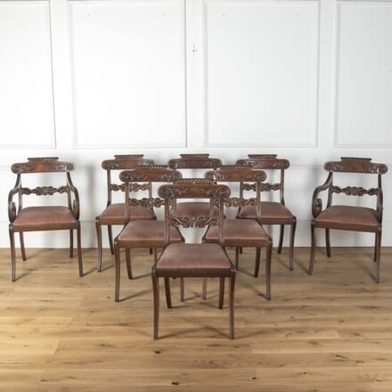 Set of Eight Regency Mahogany Dining Chairs CD4759678