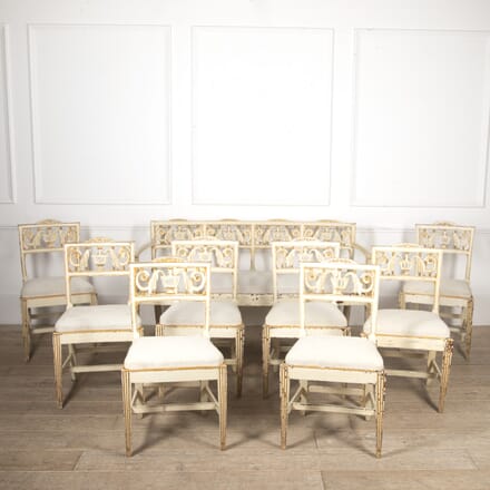 Set of Eight Venetian Dining Chairs and Bench CD1118596