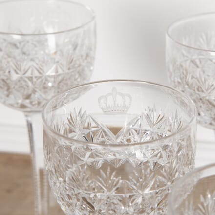Set of Eleven 20th Century Crown Etched Crystal Wine Glasses DA5828032
