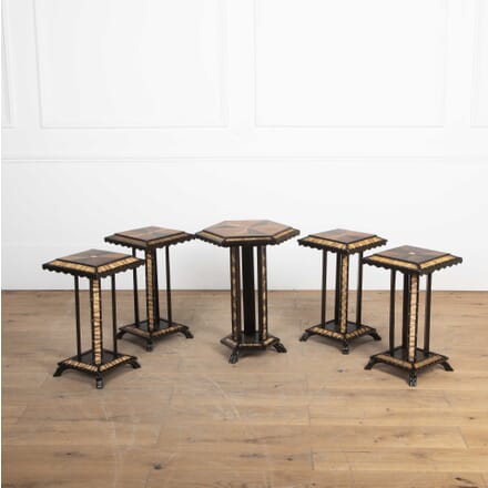 Set of Five Ceylonese Ebony and Porcupine Quill Tables TC5327689