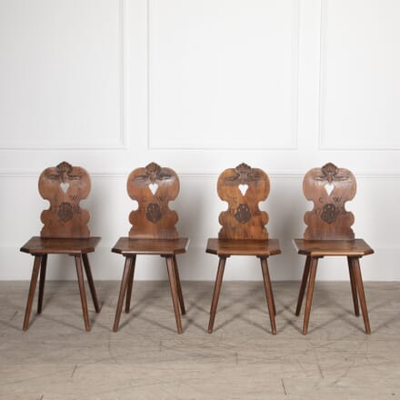 Set of Four 19th Century Carved Walnut Side Chairs CH1528708