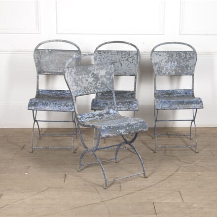 Set Of Four 20th Century Blue Bistro Garden Chairs CH1522774