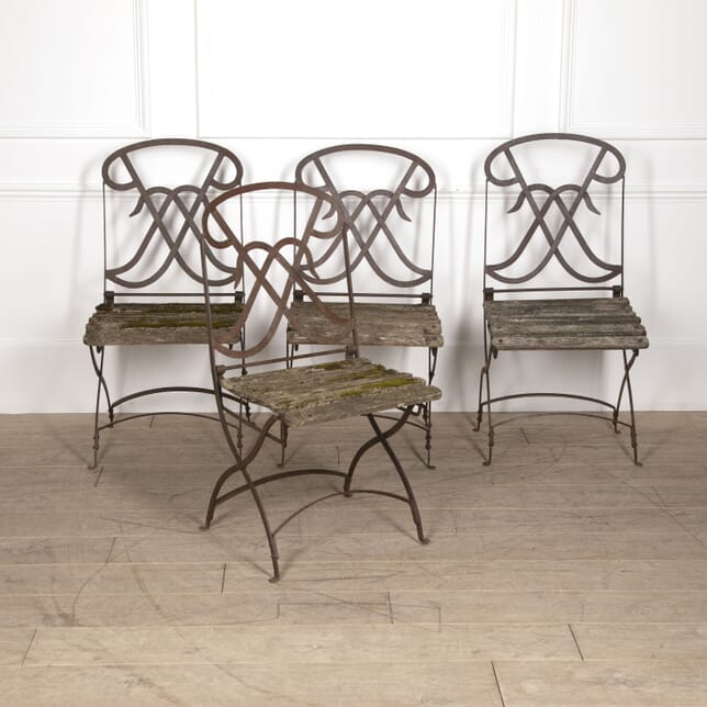 Set Of Four French Folding Garden Chairs GA1521050