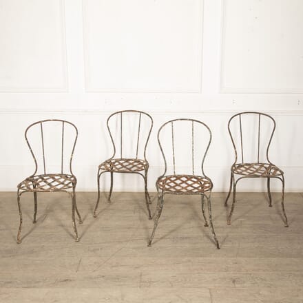 Set of Four French 19th Century Iron Garden Chairs GA4428134