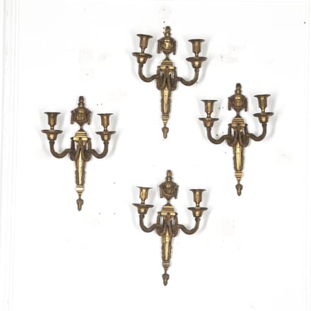 Set of Four 19th Century French Brass Wall Sconces LL4824805