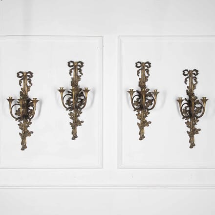 Set of Four Large 19th Century French Bronze Wall Sconces LW4128378