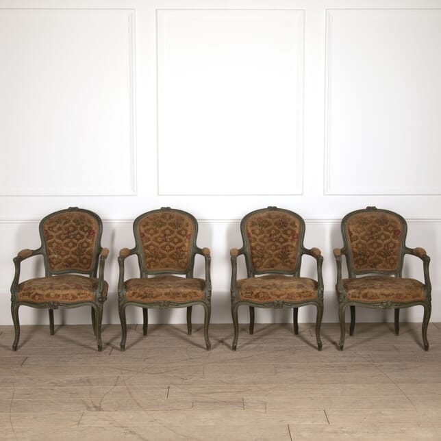 Set of Four Louis XV Revival Armchairs