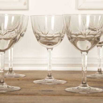 Set of Seven 20th Century Giant French Bistro Wine Goblet Glasses DA5832237
