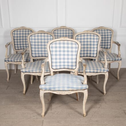 Set of Six 19th Century French Bergeres Open Armchairs CH4429544