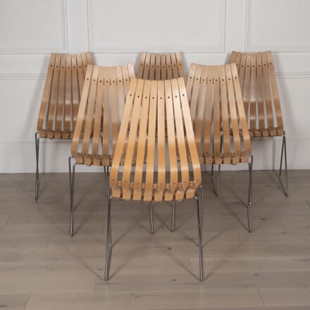 Set of Six 20th Century Hans Brattrud Stacking Dining Chairs CD7831858