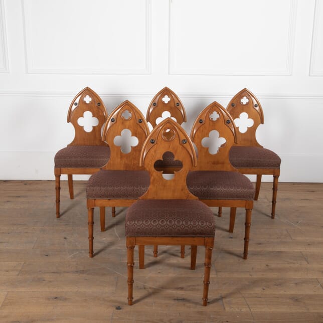 Set of Six Early 19th Century Neo-Gothic Side Chairs CH3929680