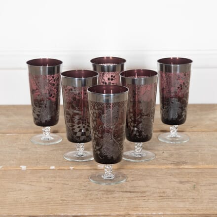 Set of Six Mid-Century Venetian Wine Glasses DA1530030