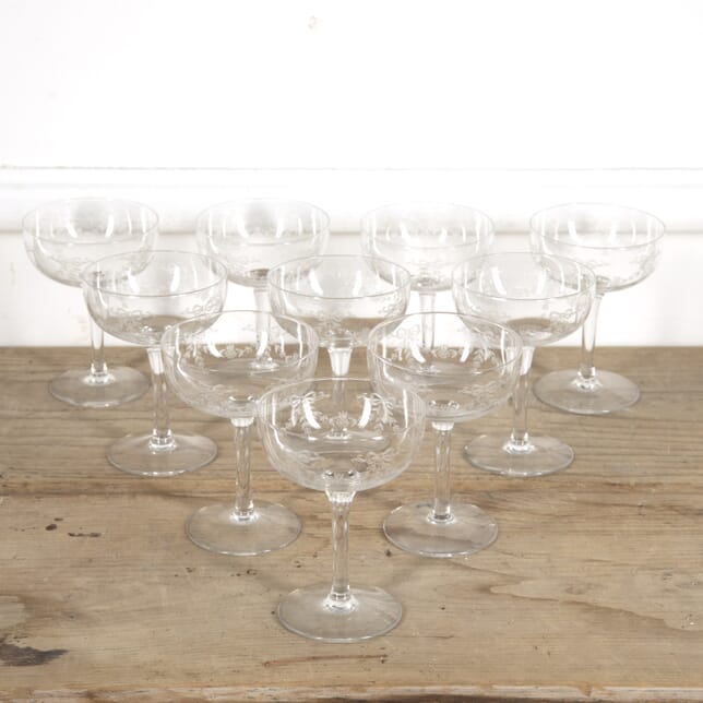 Set of 10 Crystal Champagne Coupes DA1515241