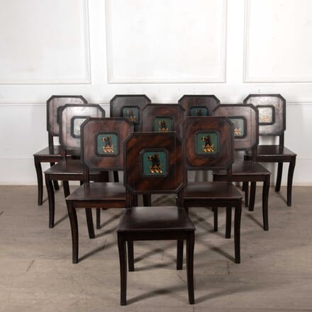 Set of Ten 19th Century Faux Mahogany Hall Chairs CH9427585