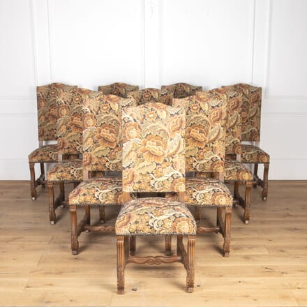 Set of Ten High Backed Oak Dining Chairs CH8522462