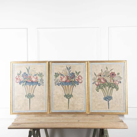 Set of Three 18th Century Superb Quality Italian Framed Embroideries WD2831996