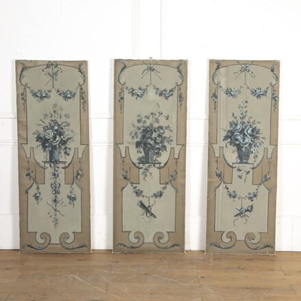 Set of Three 19th Century Painted Decorative Panels WD3620879