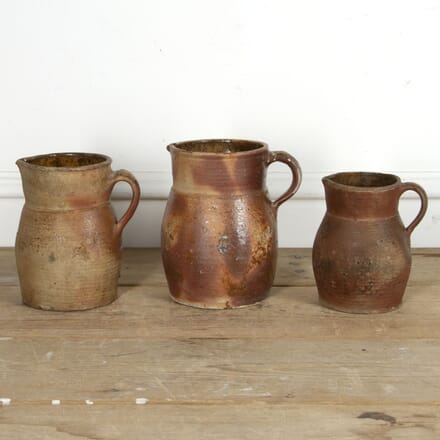 Collection of Three French Stoneware Pottery Jugs DA1517662