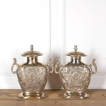 Silver Plated Anglo-Indian Vases LT088233