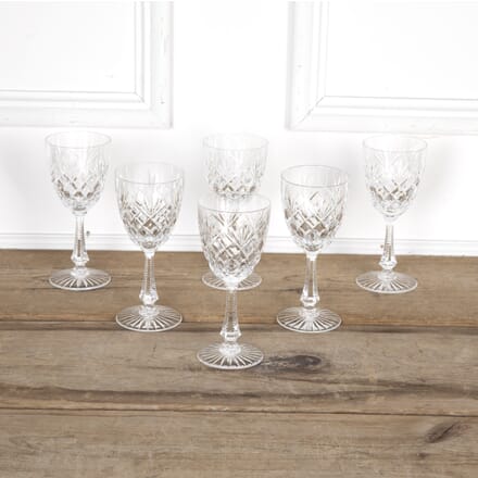 Set of Six Art Deco St Louis Crystal Wine Goblet Glasses DA5822103