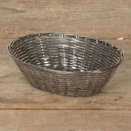 Small 20th Century Silver Plate Woven Basket DA1525500