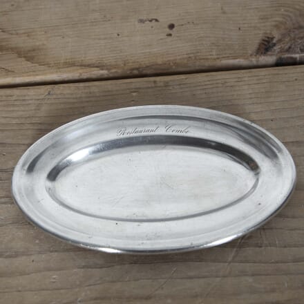 Small 20th Century Silver Plate Oval French Restaurant Tray DA1524711