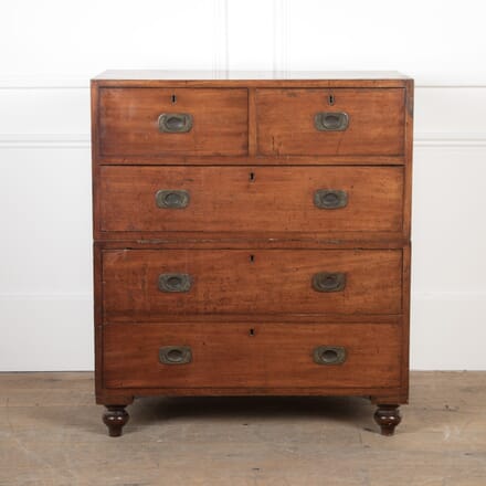 Small 19th Century Teak Military Campaign Chest Of Drawers CC8026368