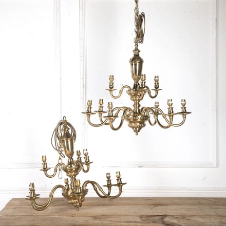 Pair of Baroque Style Brass Chandeliers LC8716067