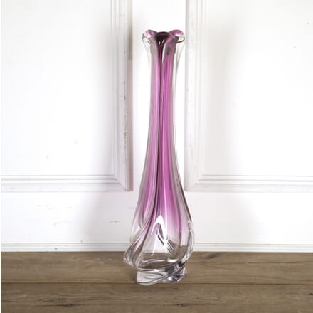 Tall Pink Crystal Vase by Val Saint Lambert DA5813532