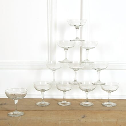 Ten Etched Champagne Coupes DA159095
