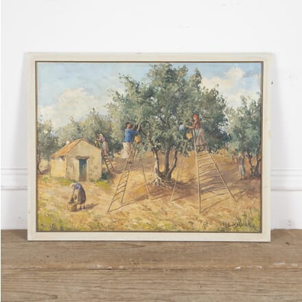 The Olive Harvest Signed Oil Painting WD1524767