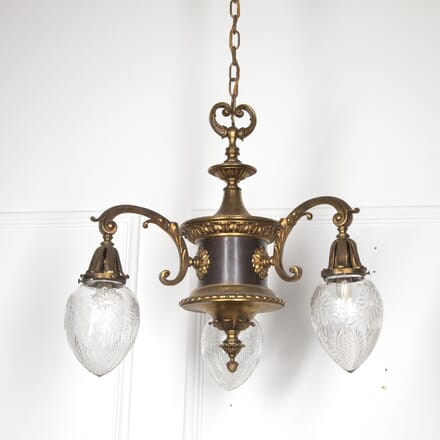 Classical 20th Century Brass and Bronze Chandelier LC2121996
