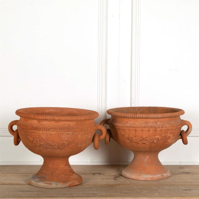 Pair of Decorative Terracotta Planters