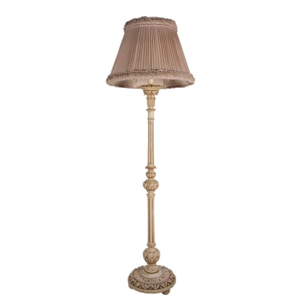 Italian Carved And Painted Floor Lamp and Shade LF5858428