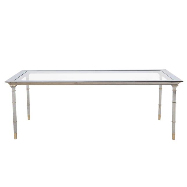 Chrome and Gilded Metal Table