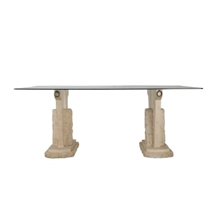 Travertine and Glass Centre Table TC9060449