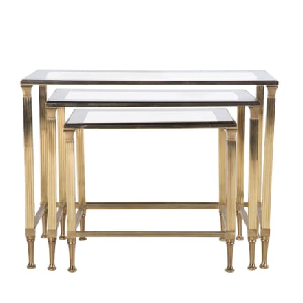 Nest of Brass and Glass Tables TC7360598