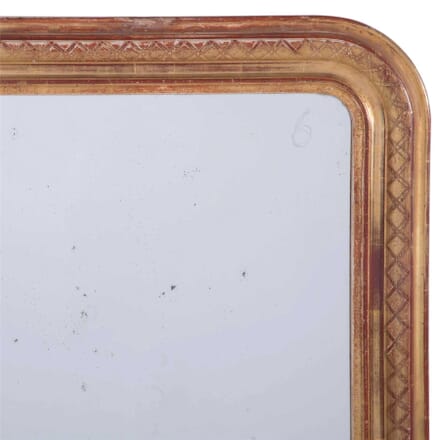 Gilt Louis Philippe Mirror with Cross Banded Decoration MI7159827
