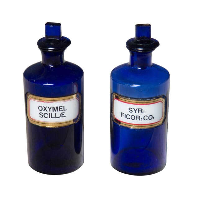 Pair of Bristol Chemist Bottles