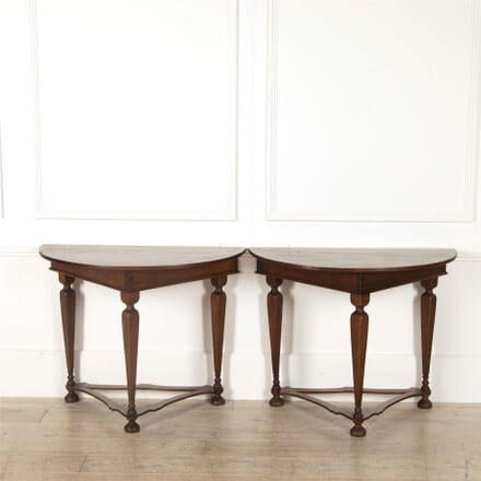 Pair of Early 19th Century Tuscan Walnut Demi Lune Consoles CO417209
