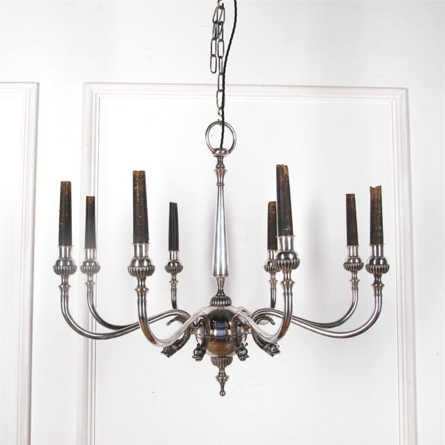 Elegant Silver Plated Eight Arm Chandelier