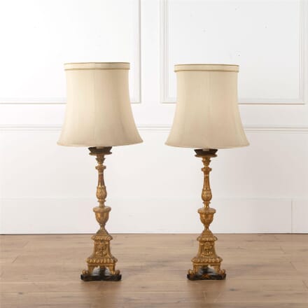 19th Century Pair of Italian Candle Lamps LT0362479