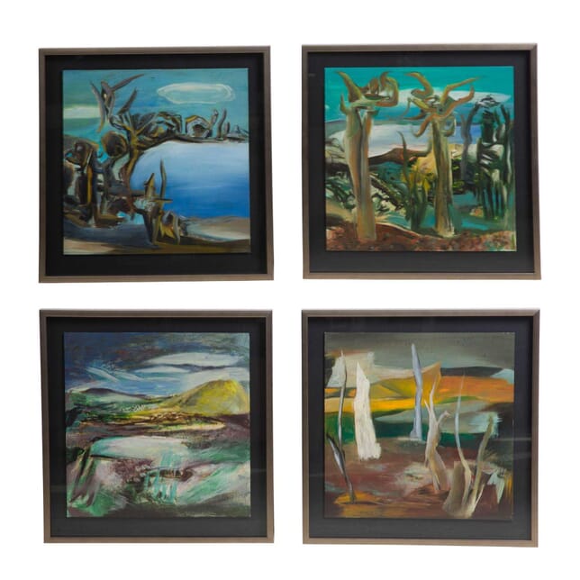 Set of Four Abstract Landscapes