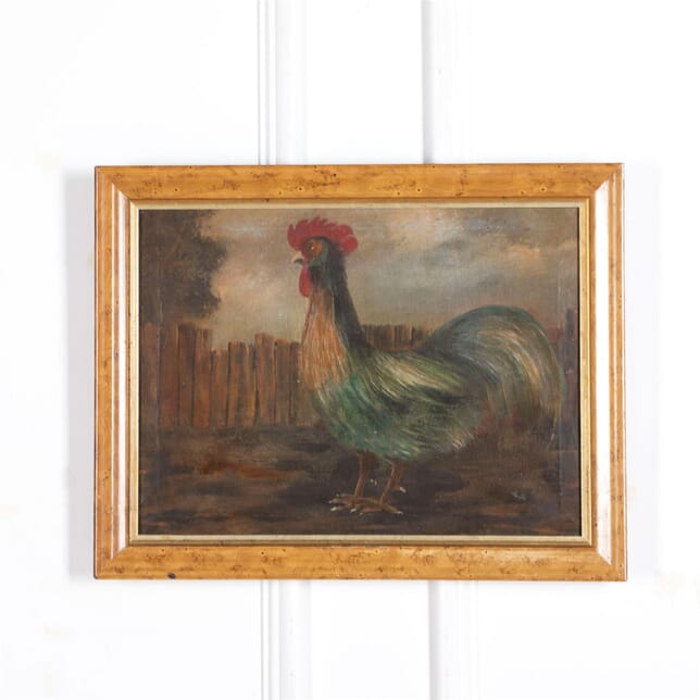19th Century Primitive Cockerel Painting